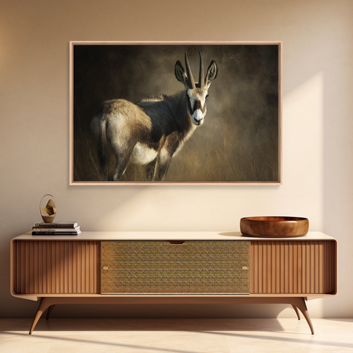 Elegant Animal Portrait Framed Canvas Print, Art, Digital Wall Art, Living Room Decor, Fine Art, Framed Art, ART-3x2-46