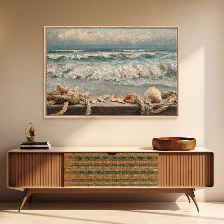 Dramatic Seascape with Foam and Storm Clouds Canvas Print, Art, Metal Wall Art, Living Room Decor, Abstract Art, ART-3x2-52