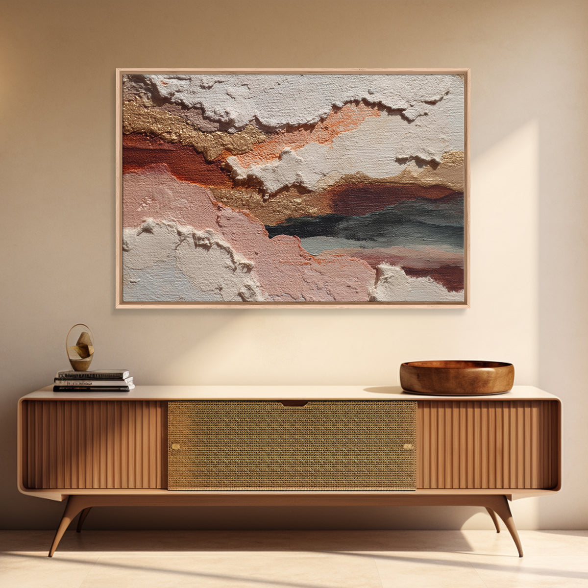 Contemporary Abstract with Layered Pigments and Energetic Canvas Print, Art, Large Wall Art, Living Room Decor, Fine Art, ART-3x2-54