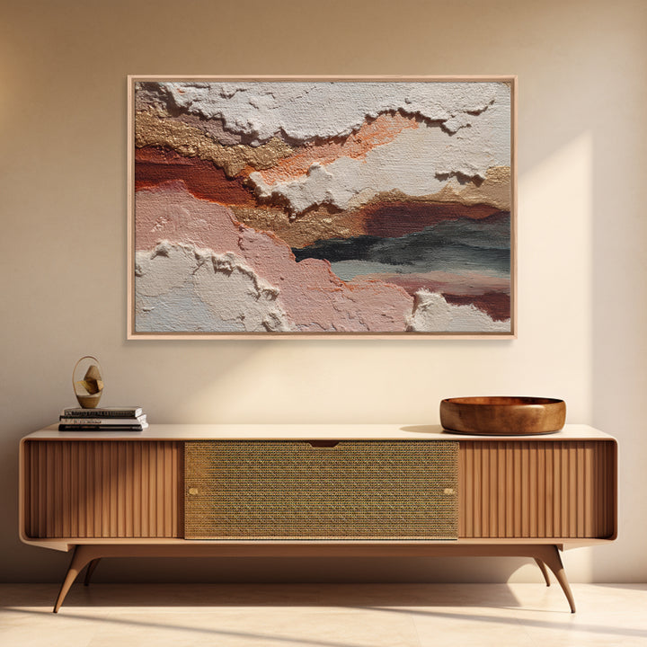 Contemporary Abstract with Layered Pigments and Energetic Canvas Print, Art, Large Wall Art, Living Room Decor, Fine Art, ART-3x2-54