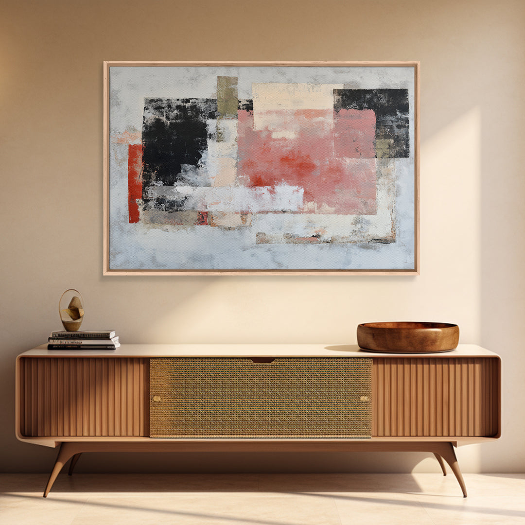 Contemporary Abstract with Layered Pigments and Energetic Canvas Print, Art, Printable Wall Art, Living Room Decor, ART-3x2-6