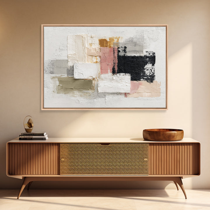 Textured Neutral Abstraction Framed Canvas Print, Art, Framed Wall Art, Living Room Decor, Abstract Art, Resin Art, ART-3x2-65