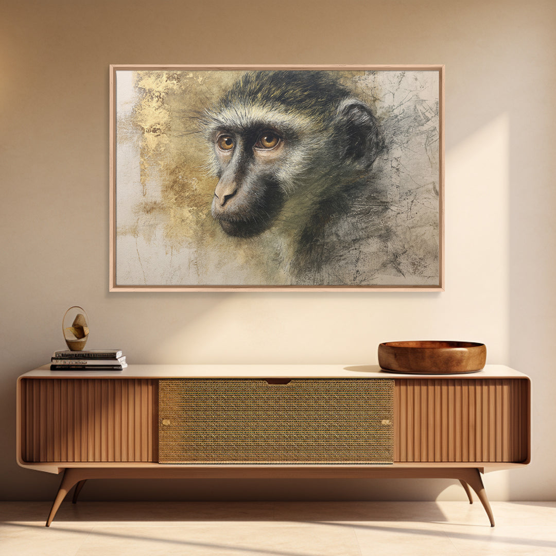 Elegant Animal Portrait Framed Canvas Print, Art, Digital Wall Art, Living Room Decor, Fine Art, Framed Art, ART-3x2-70