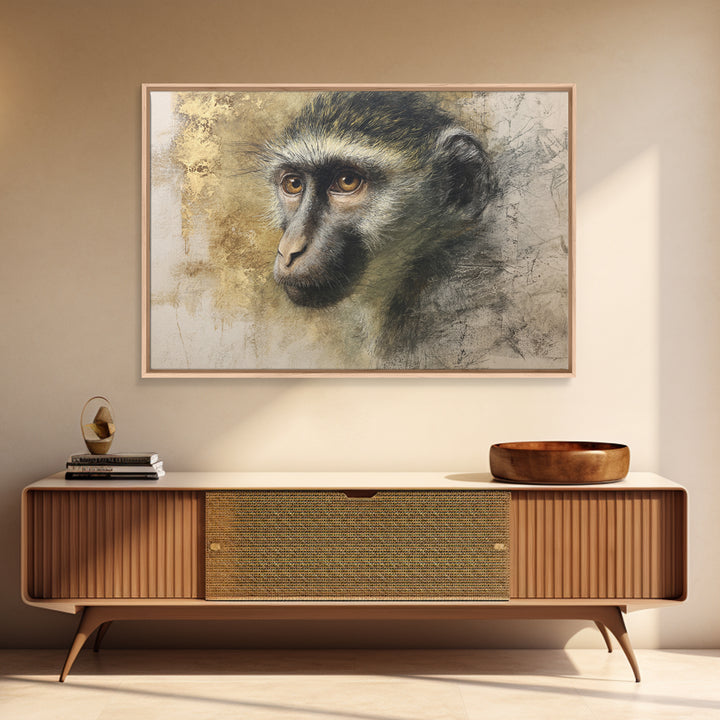 Elegant Animal Portrait Framed Canvas Print, Art, Digital Wall Art, Living Room Decor, Fine Art, Framed Art, ART-3x2-70