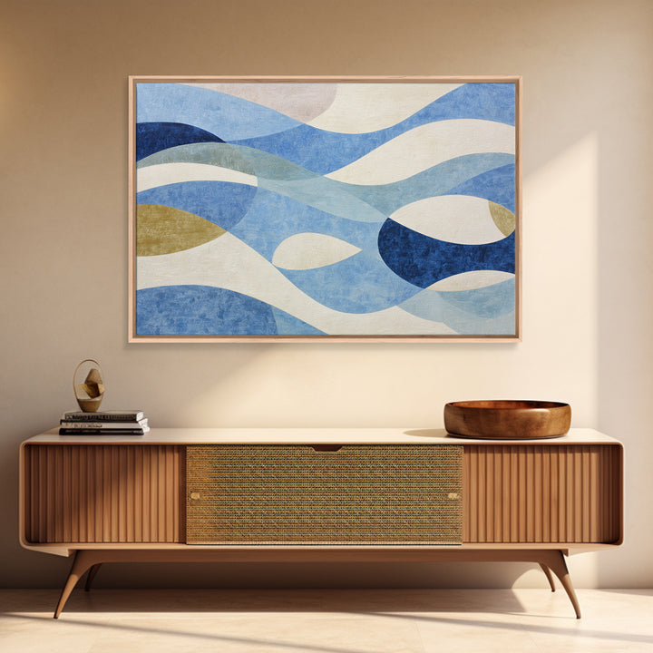 Abstract Water Forms Framed Canvas Print, Art, Metal Wall Art, Living Room Decor, Abstract Art, Textured Wall Art, ART-3x2-71