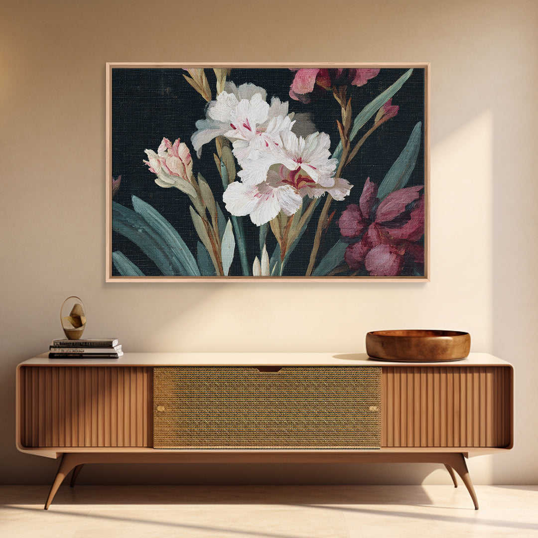 Celestial Moon Study Canvas Print, Art, Abstract Art, Living Room Decor, Oil Painting, Pink Wall Art, Horizontal Wall Art, ART-3x2-73
