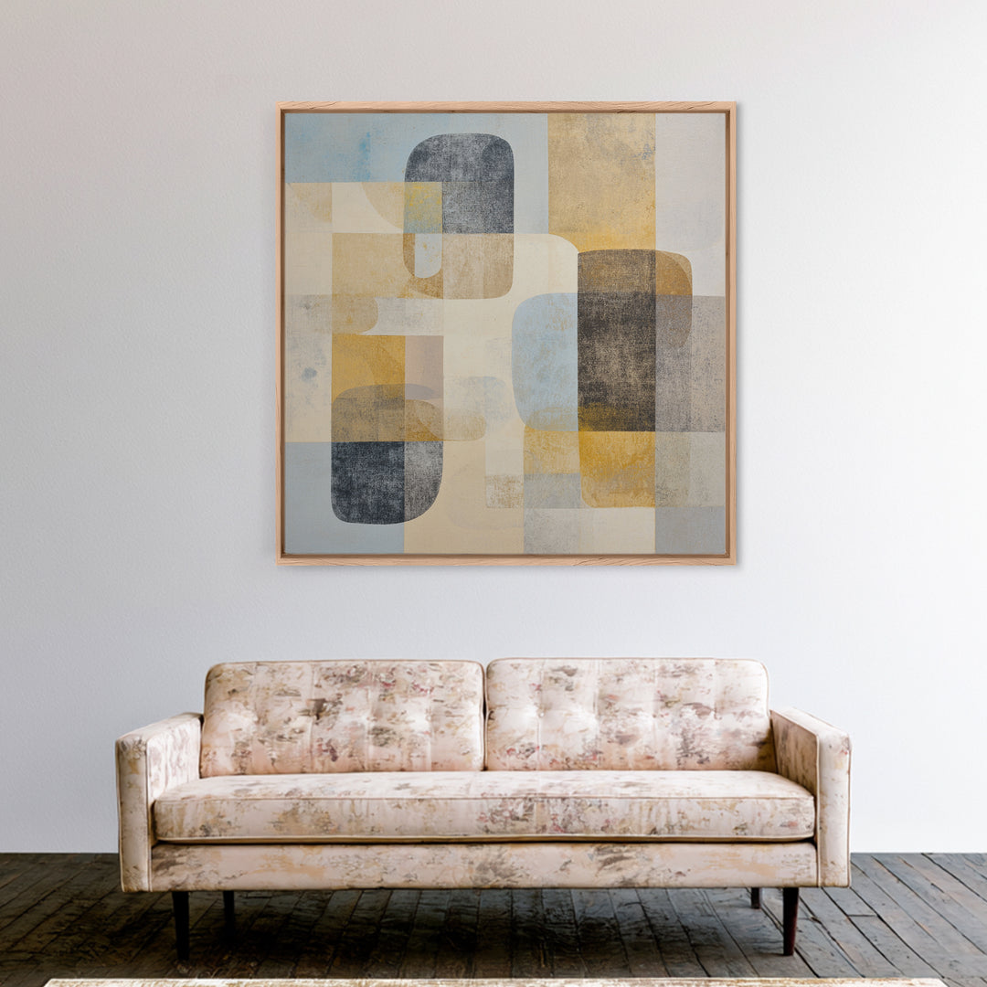 Large Modern Organic Shapes Framed Canvas Print, Above Sofa Art, Wall Art Print, Living Room Decor, Fine Art, Statement, ASA-1x1-2