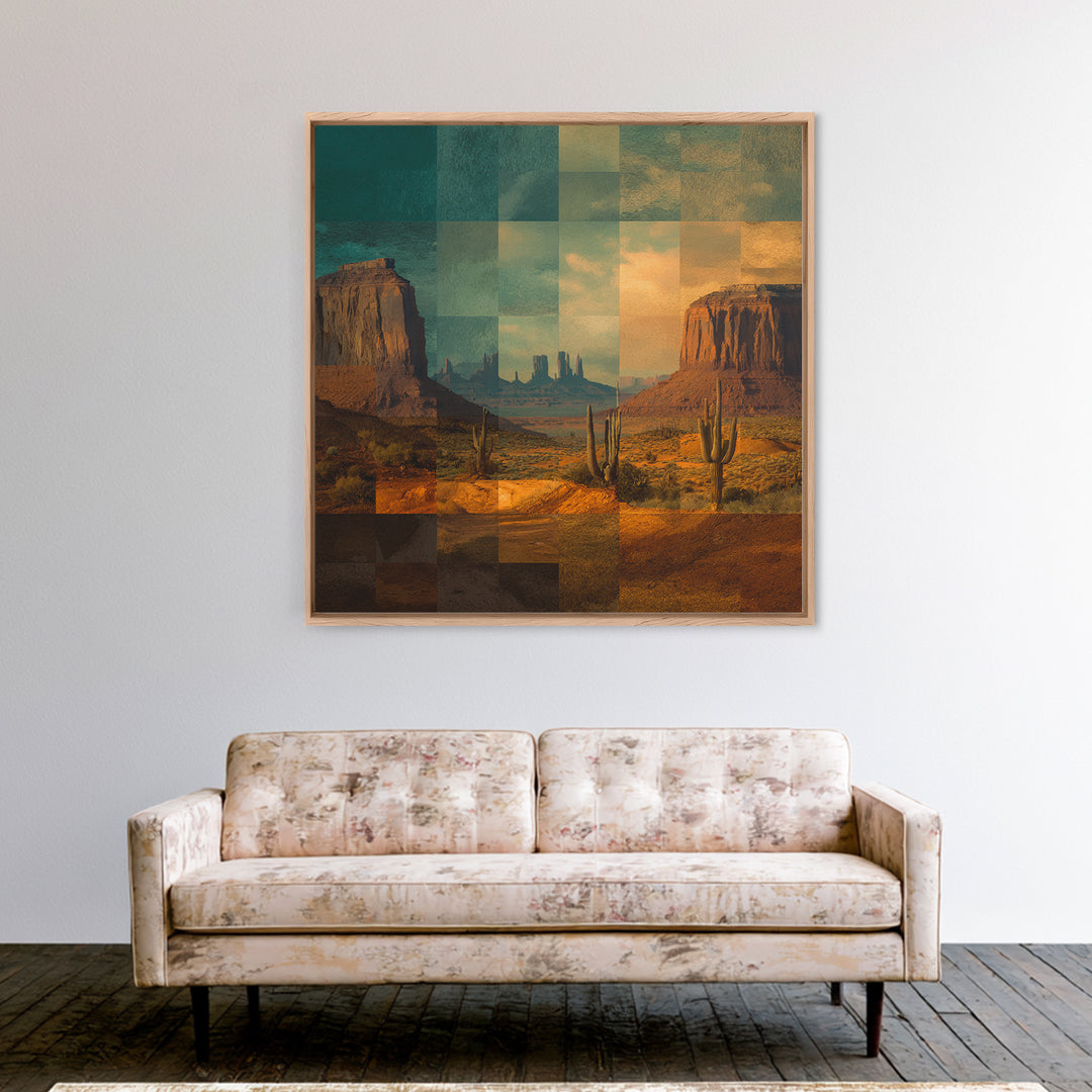 Desert Mesa Panorama Canvas Print, Above Sofa Art, Framed Wall Art, Living Room Decor, Statement, Living Room Wall Art, ASA-1x1-20