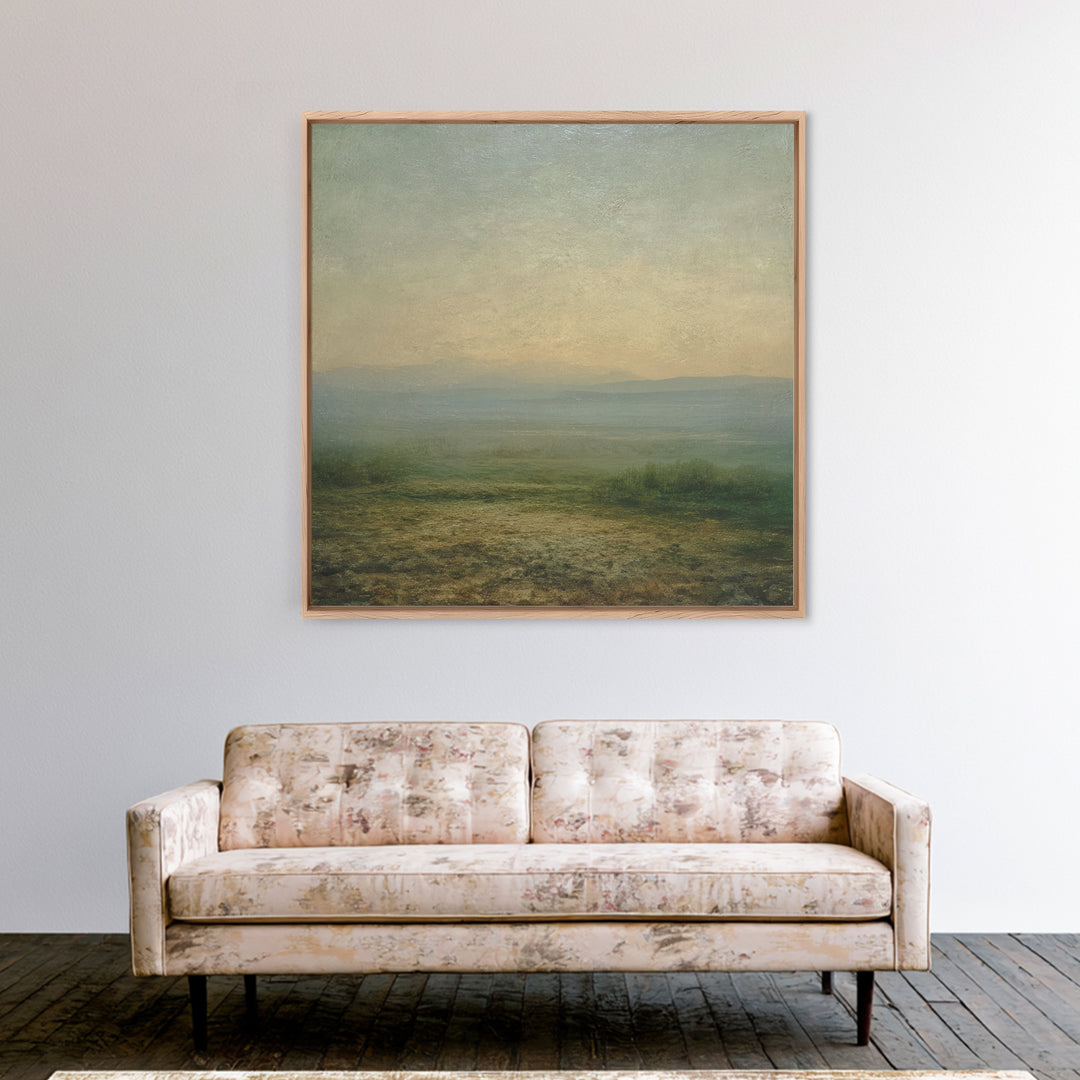 Gallery Style Landscape with Expansive Negative Space Canvas Print, Above Sofa Art, Coastal Wall Art, Living Room Decor, ASA-1x1-24