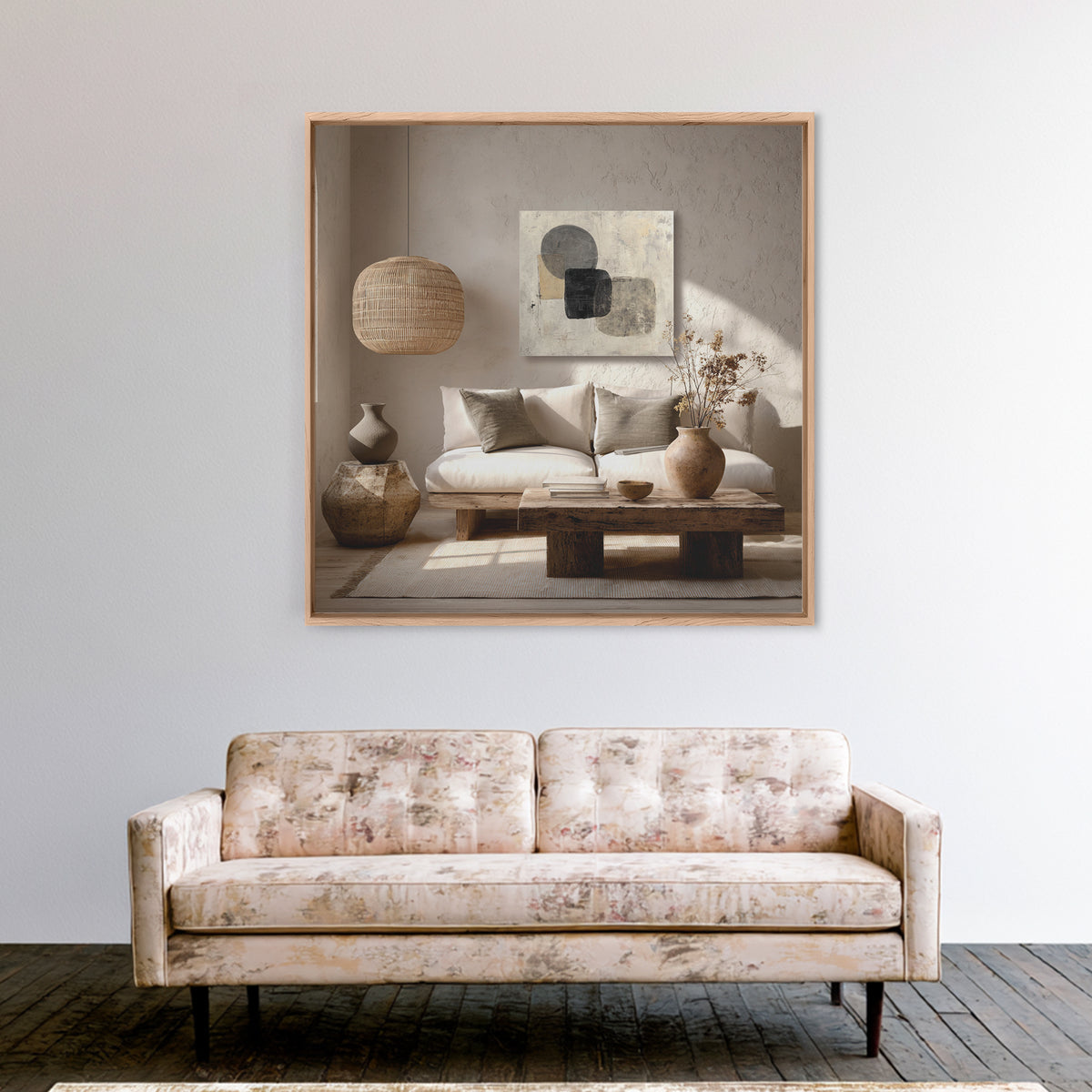 Large Modern Organic Shapes Canvas Print, Above Sofa Art, 3 Piece Wall Art, Living Room Decor, Abstract Art, Statement, ASA-1x1-26