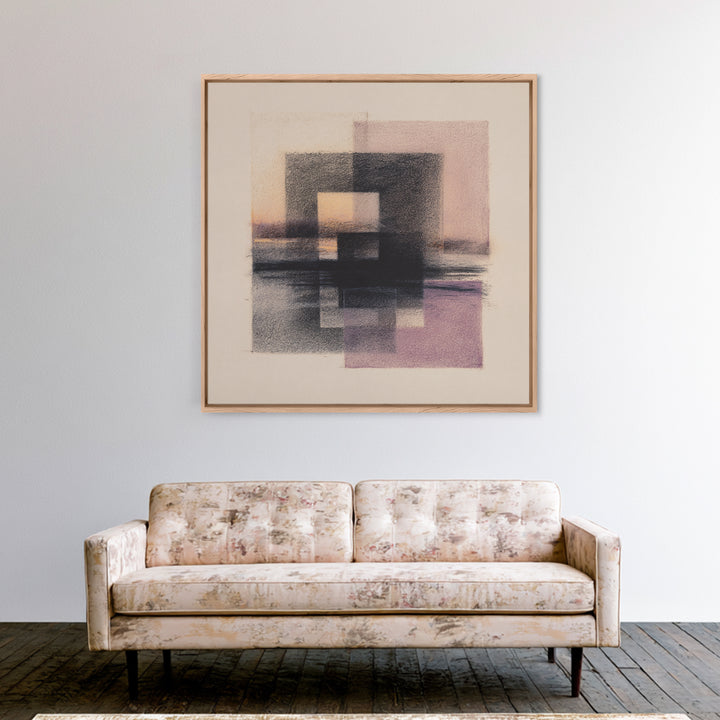 Minimal Black Ink Composition Framed Canvas Print, Above Sofa Art, Gallery Decor, Living Room Decor, Fine Art, Statement, ASA-1x1-32