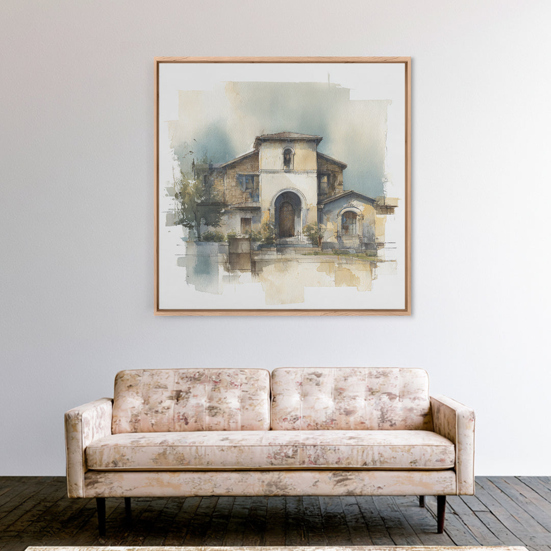 Architectural Arch Study Framed Canvas Print, Above Sofa Art, Minimalist Wall Art, Living Room Decor, Abstract Art, Statement, ASA-1x1-33