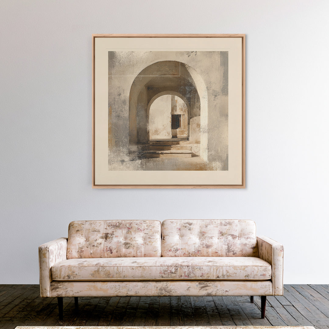 Architectural Arch Study Framed Canvas Print, Above Sofa Art, Minimalist Wall Art, Living Room Decor, Abstract Art, Statement, ASA-1x1-57