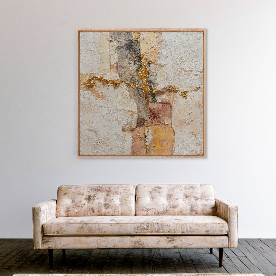 Textured Plaster Abstract Canvas Print, Above Sofa Art, Modern Art, Living Room Decor, Fine Art, Statement, Art Print, ASA-1x1-59