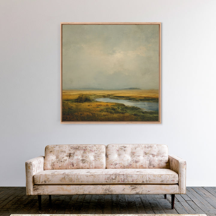 Gallery Style Landscape with Expansive Negative Space Canvas Print, Above Sofa Art, Japandi Wall Art, Living Room Decor, ASA-1x1-72