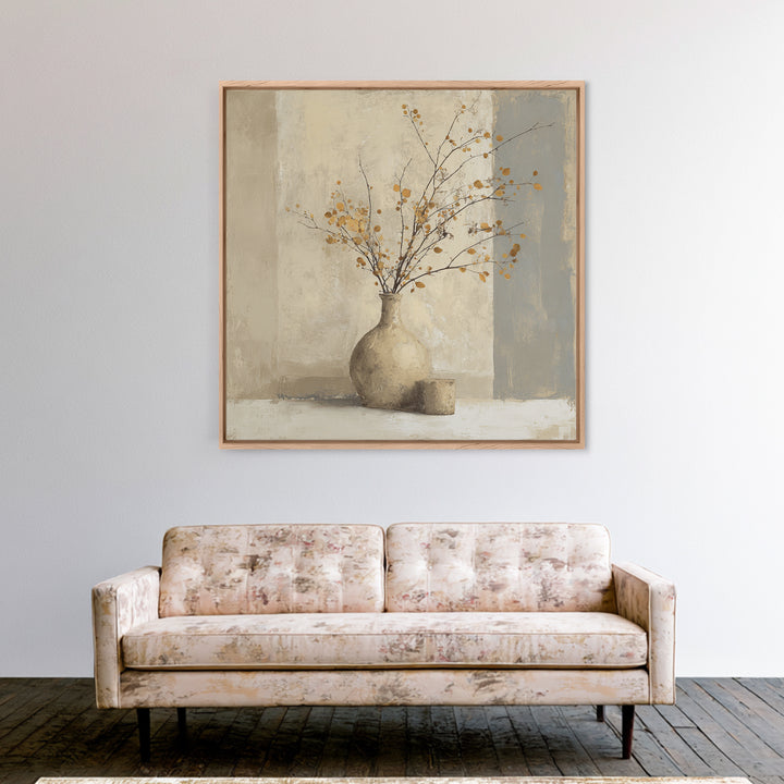 Large Neutral Still Life Canvas Print, Above Sofa Art, Minimalist Wall Art, Living Room Decor, Oil Painting, Statement, ASA-1x1-86