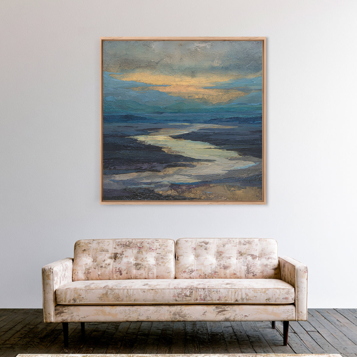 Abstract River Bends Canvas Print, Above Sofa Art, Botanical Wall Art, Living Room Decor, Abstract Art, Statement, ASA-1x1-95