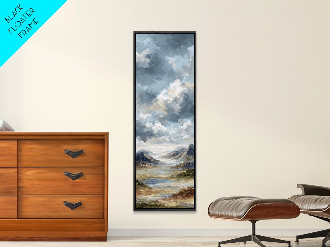 Dramatic Cloudscape over a Distant Valley Canvas Print, Above Sofa Art, Modern Decor, Living Room Decor, Fine Art, Statement, ASA-1x3-17