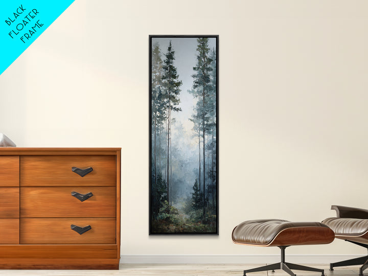 Modern Scandinavian Forest Framed Canvas Print, Above Sofa Art, Neutral Decor, Living Room Decor, Fine Art, Statement, ASA-1x3-3