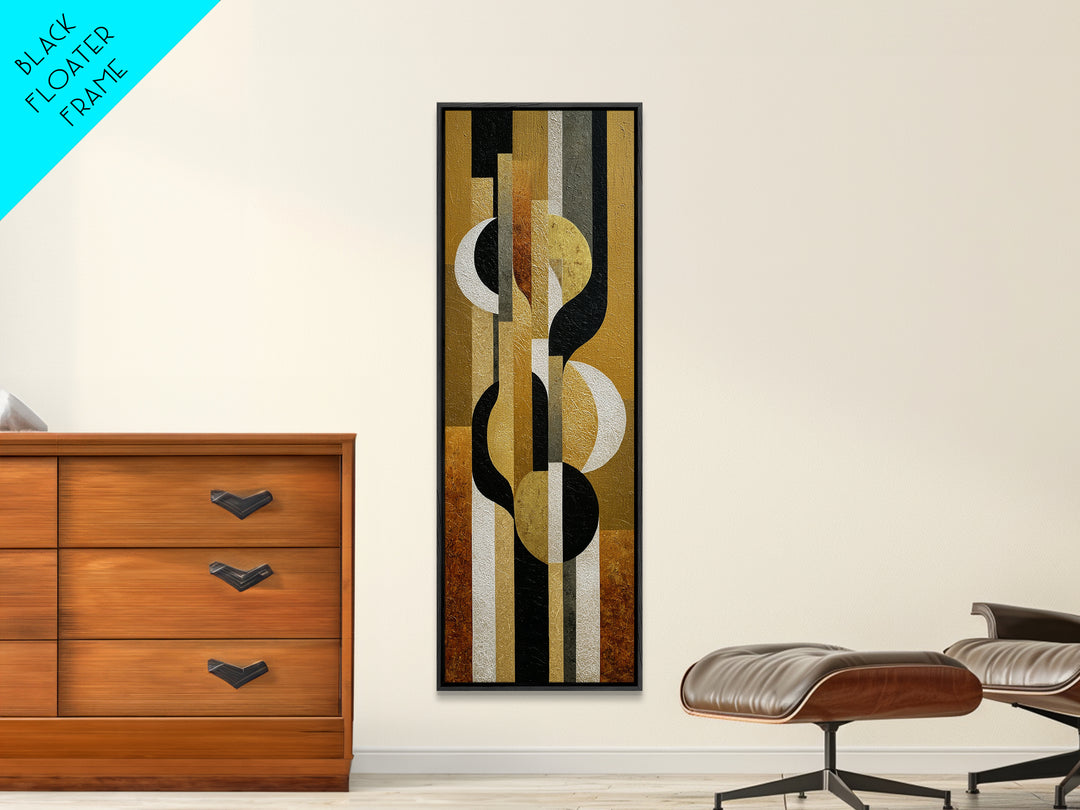 Luxury Monochrome Stone Composition Framed Canvas Print, Above Sofa Art, Living Room Decor, Watercolor Art, Statement, ASA-1x3-31