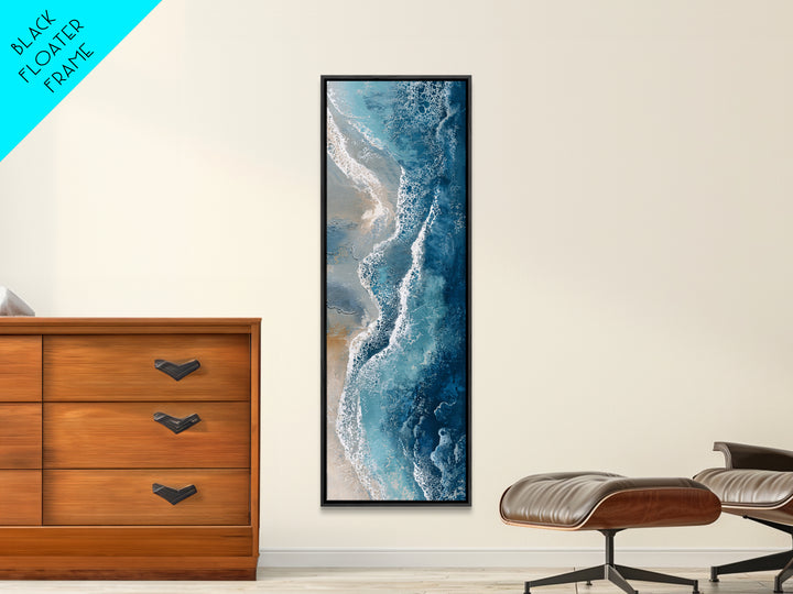 Panoramic Coastal Shoreline from an Aerial View Canvas Print, Above Sofa Art, Textured Painting, Living Room Decor, Statement, ASA-1x3-39