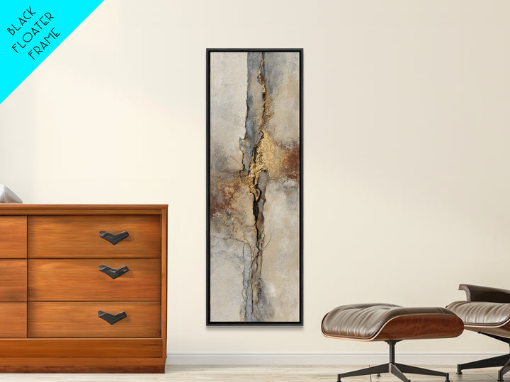 Textured Plaster Abstract Framed Canvas Print, Above Sofa Art, Minimalist Decor, Living Room Decor, Abstract Art, Statement, ASA-1x3-47