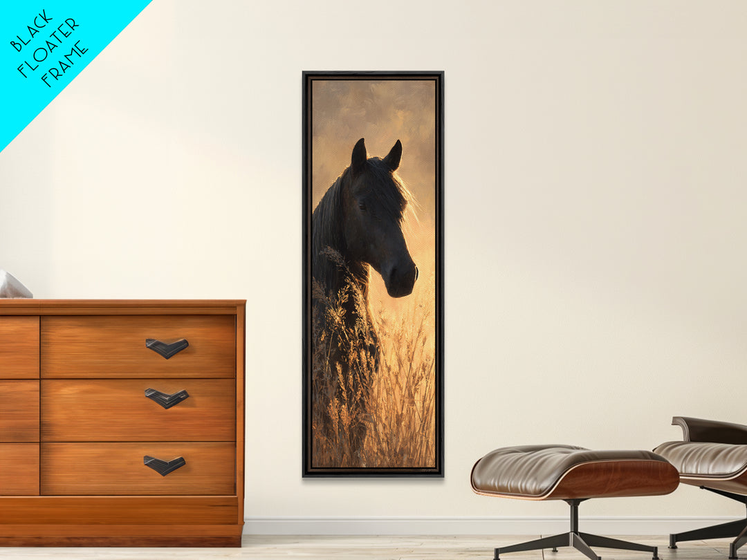 Statement Horse Silhouette Canvas Print, Above Sofa Art, Bedroom Wall Art, Living Room Decor, Fine Art, Statement, Wall Decor, ASA-1x3-49