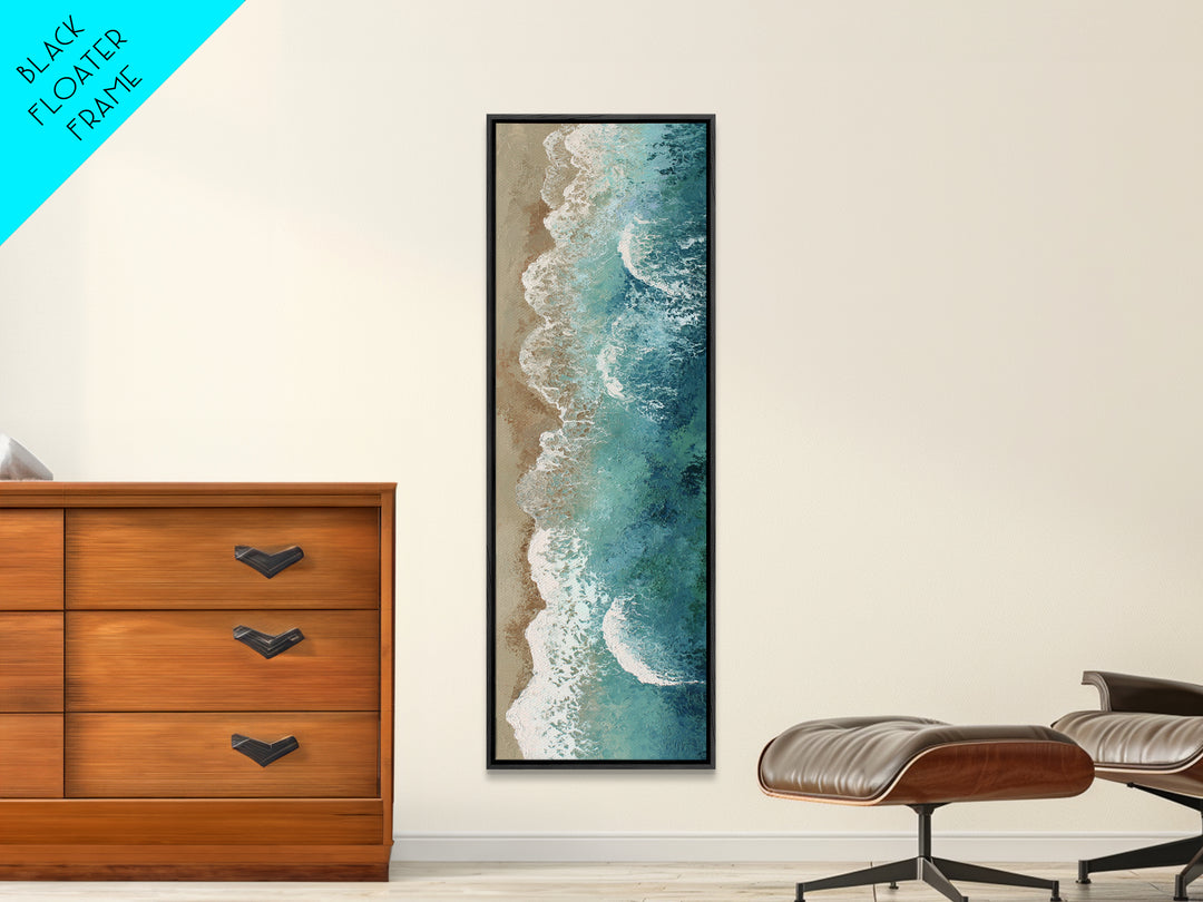 Panoramic Coastal Shoreline from an Aerial View Canvas Print, Above Sofa Art, Farmhouse Decor, Living Room Decor, Statement, ASA-1x3-63
