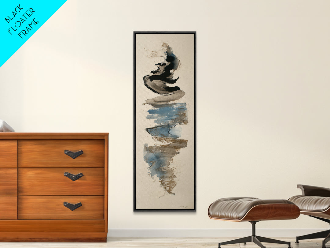 Minimal Black Ink Composition Canvas Print, Above Sofa Art, Printable Wall Art, Living Room Decor, Fine Art, Statement, ASA-1x3-68