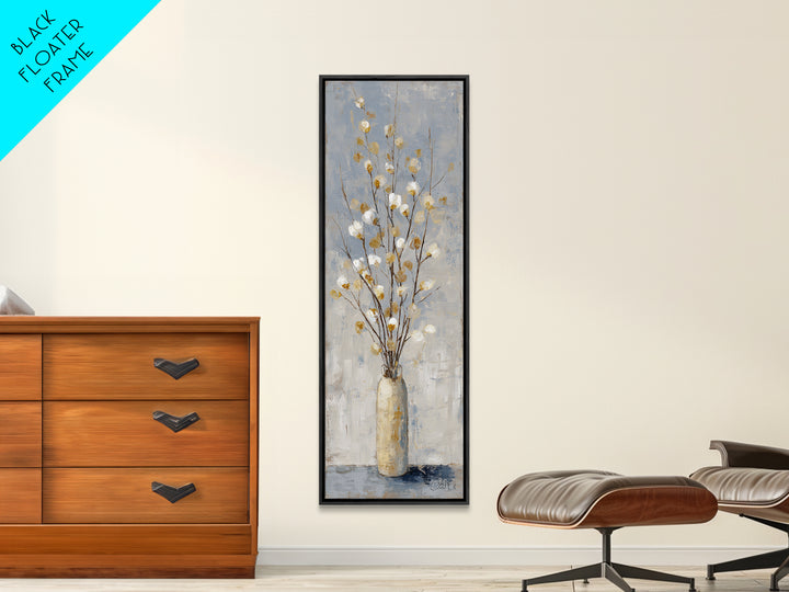Large Neutral Still Life Framed Canvas Print, Above Sofa Art, Japandi Wall Art, Living Room Decor, Watercolor Art, Statement, ASA-1x3-74