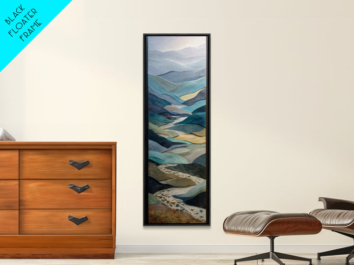 Abstract River Bends Framed Canvas Print, Above Sofa Art, Textured Wall Art, Living Room Decor, Abstract Art, Statement, ASA-1x3-83