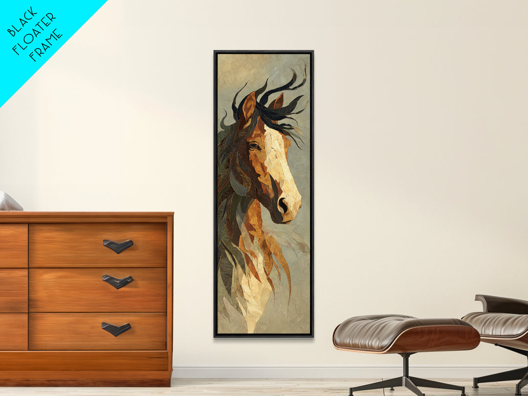 Statement Horse Silhouette Canvas Print, Above Sofa Art, 3 Piece Wall Art, Living Room Decor, Oil Painting, Statement, ASA-1x3-97