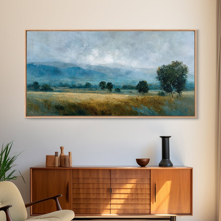 Gallery Style Landscape with Expansive Negative Space Canvas Print, Above Sofa Art, Fine Art Print, Living Room Decor, ASA-2x1-20