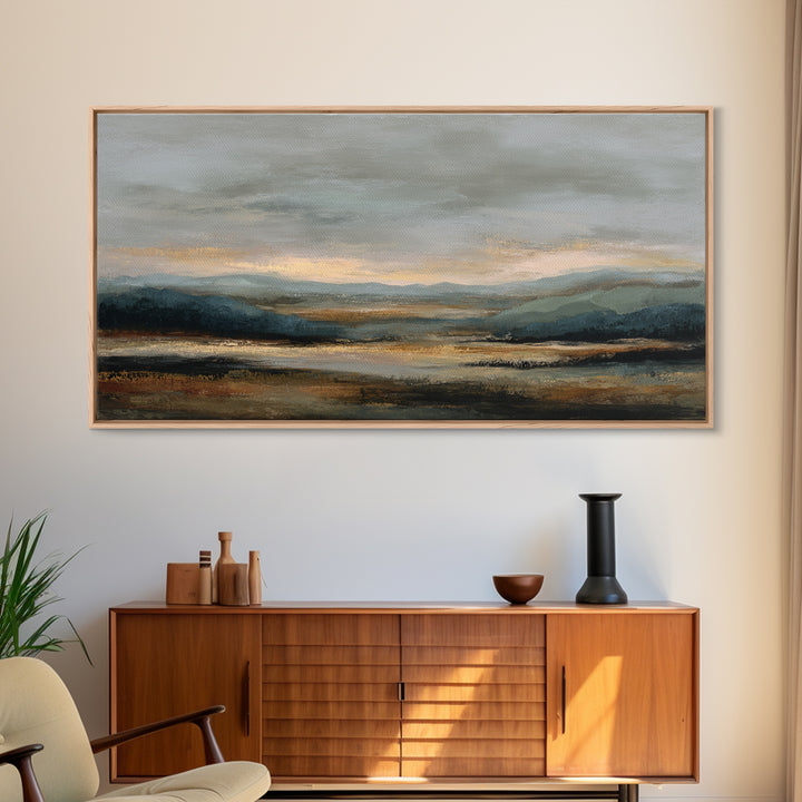 Oversized Abstract Landscape Canvas Print, Above Sofa Art, Luxury Decor, Living Room Decor, Statement, Canvas Wall Art, ASA-2x1-21