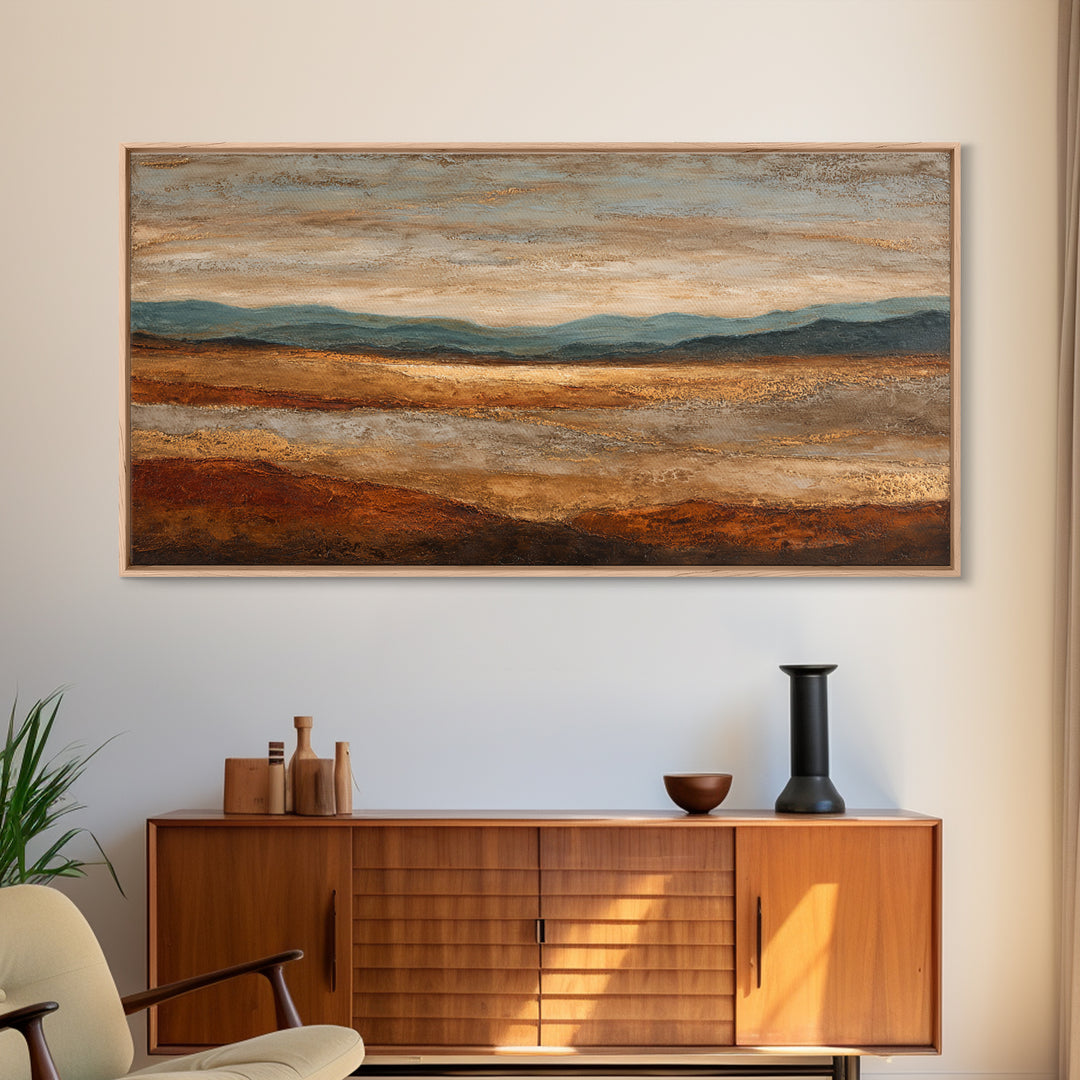 Abstract Canyon Landscape Framed Canvas Print, Above Sofa Art, Wall Decor, Living Room Decor, Fine Art, Statement, ASA-2x1-27