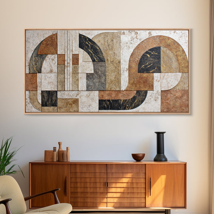 Textured Plaster Abstract Canvas Print, Above Sofa Art, Framed Wall Art, Living Room Decor, Abstract Art, Statement, ASA-2x1-31