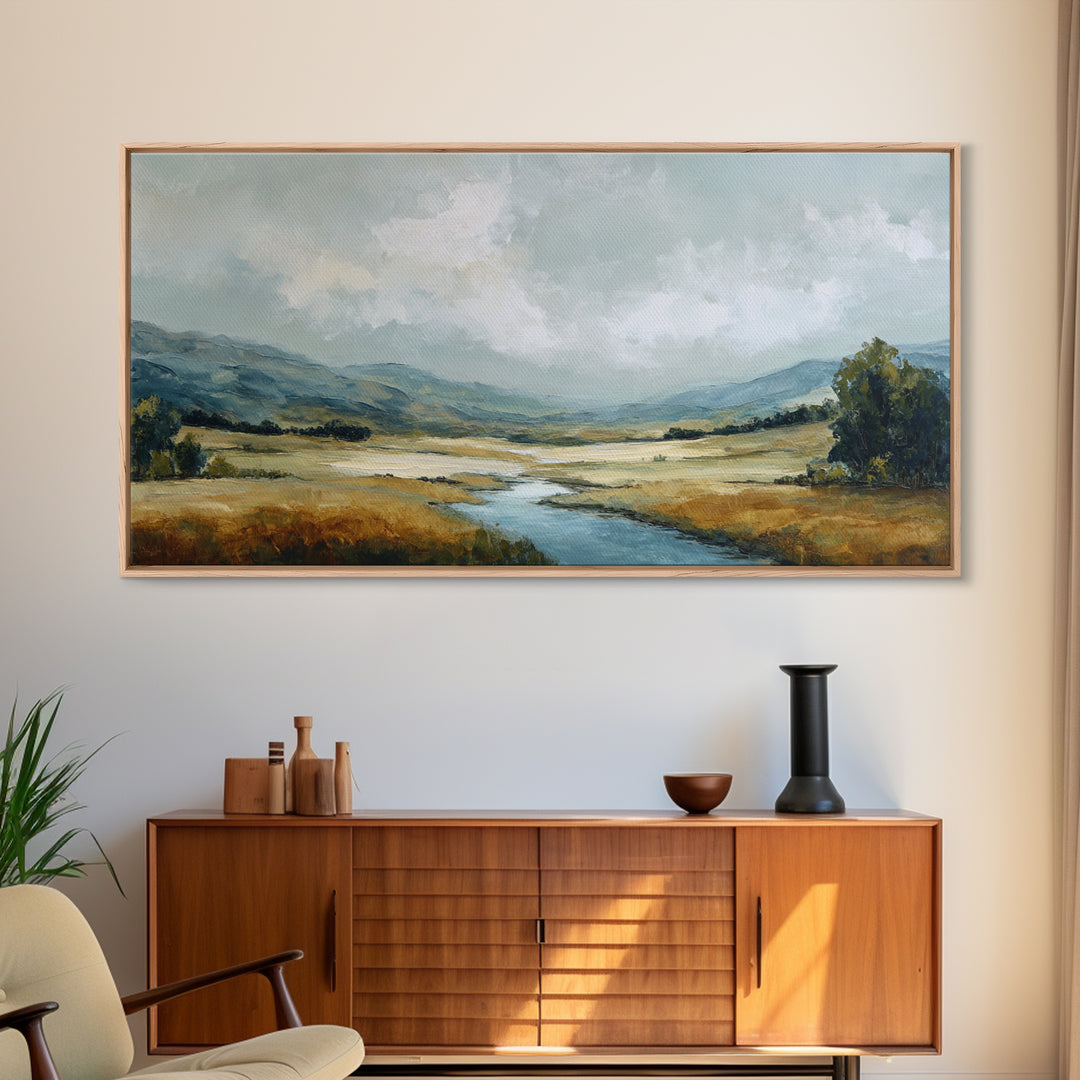 Gallery Style Landscape with Expansive Negative Space Canvas Print, Above Sofa Art, Room Decor, Living Room Decor, Statement, ASA-2x1-44