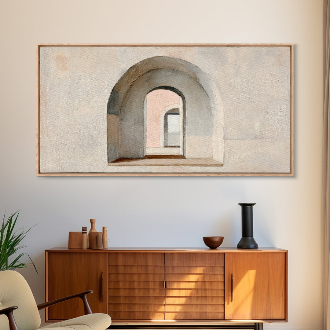 Architectural Arch Study Canvas Print, Above Sofa Art, Living Room Decor, Oil Painting, Statement, Oversized Wall Art, ASA-2x1-53