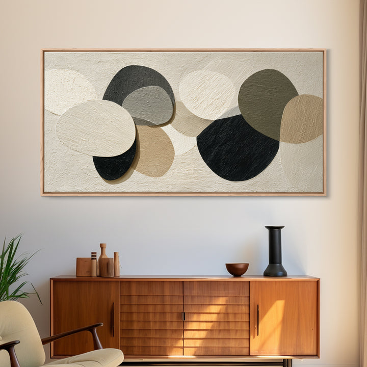 Large Modern Organic Shapes Canvas Print, Above Sofa Art, Minimalist Decor, Living Room Decor, Statement, Frame Tv Art, ASA-2x1-70