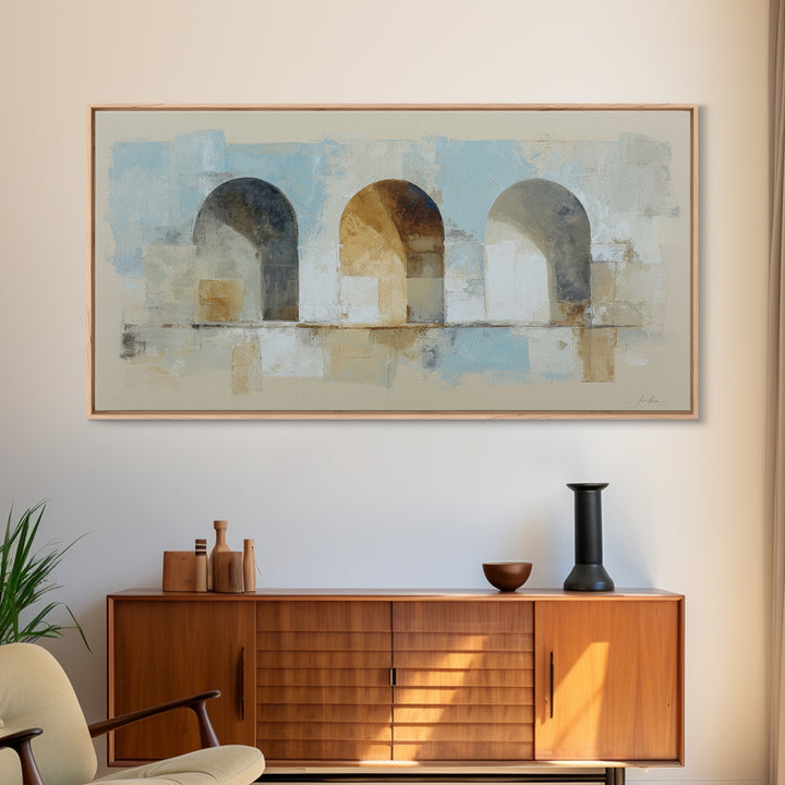 Architectural Arch Study Canvas Print, Above Sofa Art, Living Room Decor, Oil Painting, Statement, Oversized Wall Art, ASA-2x1-77