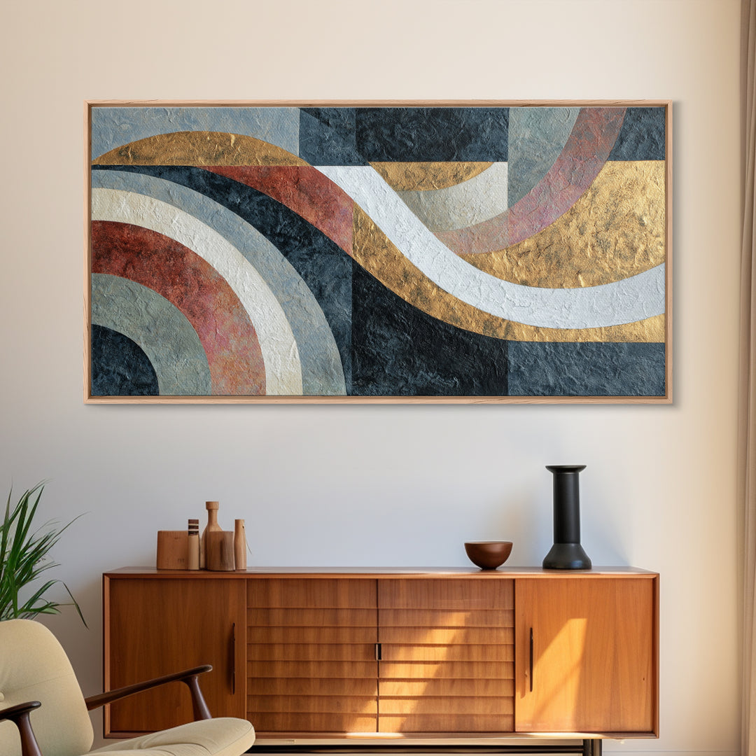 Textured Plaster Abstract Framed Canvas Print, Above Sofa Art, Above Bed Decor, Living Room Decor, Abstract Art, Statement, ASA-2x1-79