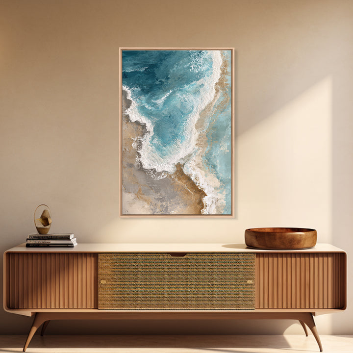 Panoramic Coastal Shoreline from an Aerial View Canvas Print, Above Sofa Art, Bedroom Wall Art, Living Room Decor, Statement, ASA-2x3-11