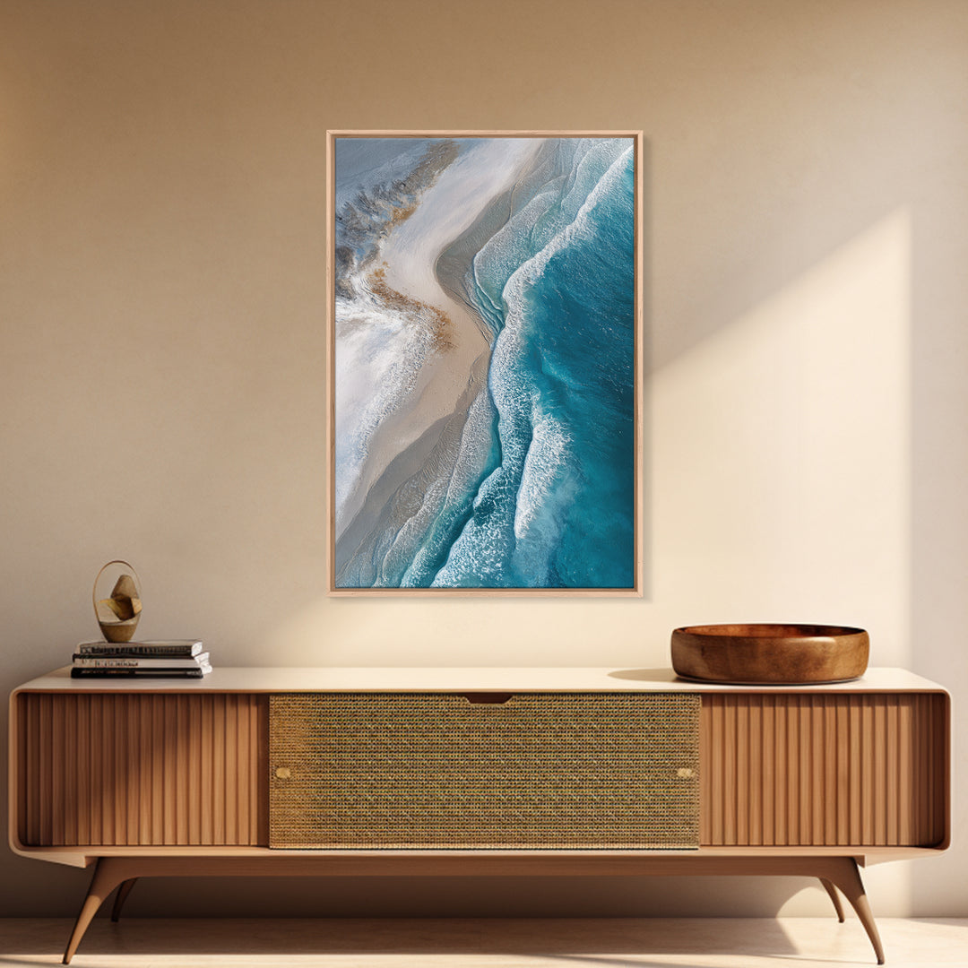 Panoramic Coastal Shoreline from an Aerial View Canvas Print, Above Sofa Art, Gallery Decor, Living Room Decor, Statement, ASA-2x3-35
