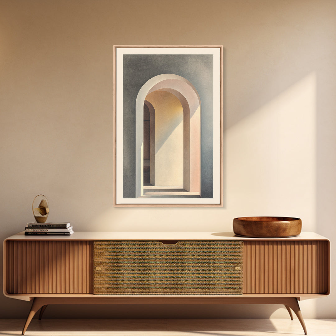 Architectural Arch Study Framed Canvas Print, Above Sofa Art, Textured Painting, Living Room Decor, Abstract Art, Statement, ASA-2x3-41