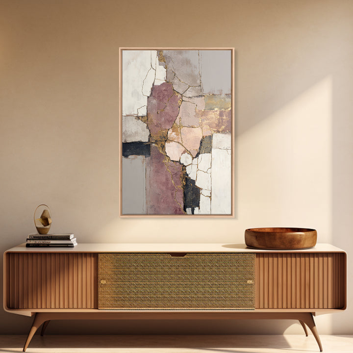 Textured Plaster Abstract Framed Canvas Print, Above Sofa Art, Neutral Decor, Living Room Decor, Abstract Art, Statement, ASA-2x3-43