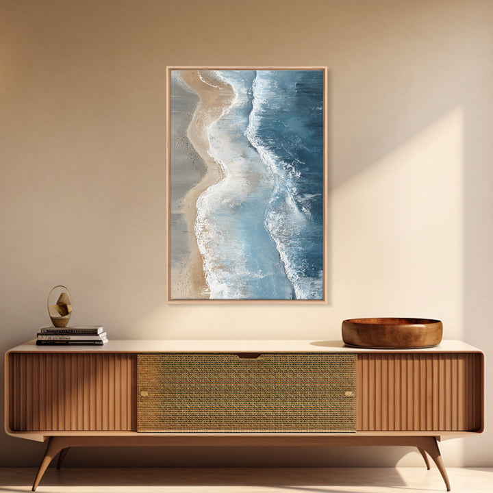 Panoramic Coastal Shoreline from an Aerial View Canvas Print, Above Sofa Art, Mid Century Modern, Living Room Decor, Statement, ASA-2x3-83