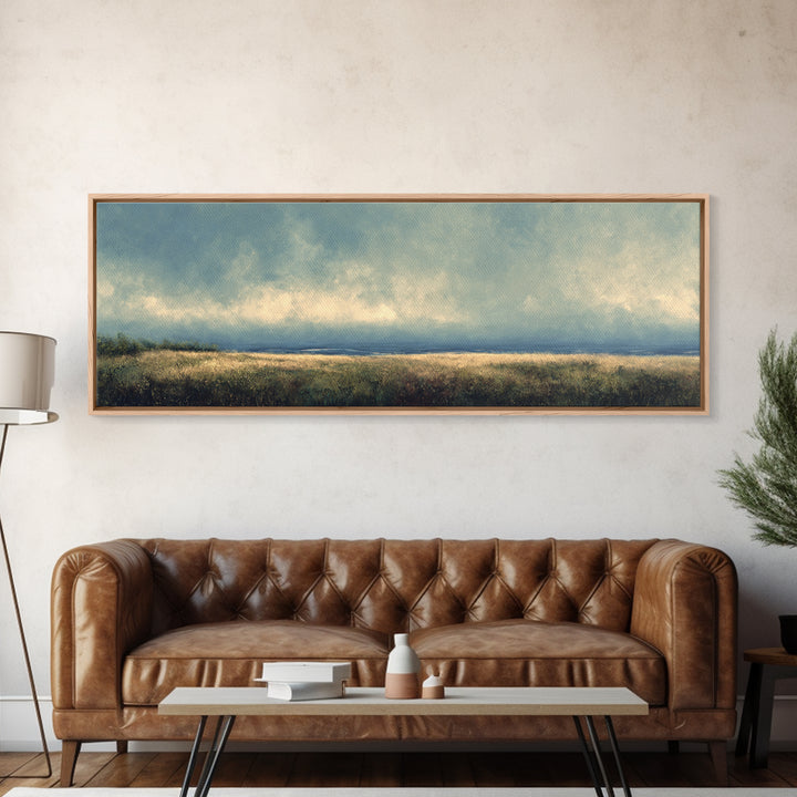 Gallery Style Landscape with Expansive Negative Space Canvas Print, Above Sofa Art, Living Room Wall Art, Living Room Decor, ASA-3x1-16
