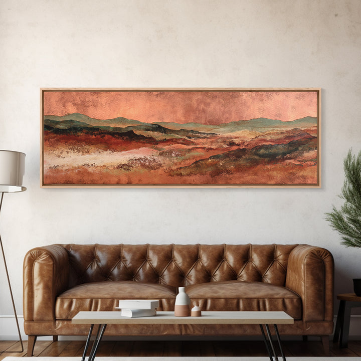 Abstract Canyon Landscape Framed Canvas Print, Above Sofa Art, Neutral Decor, Living Room Decor, Fine Art, Statement, ASA-3x1-23