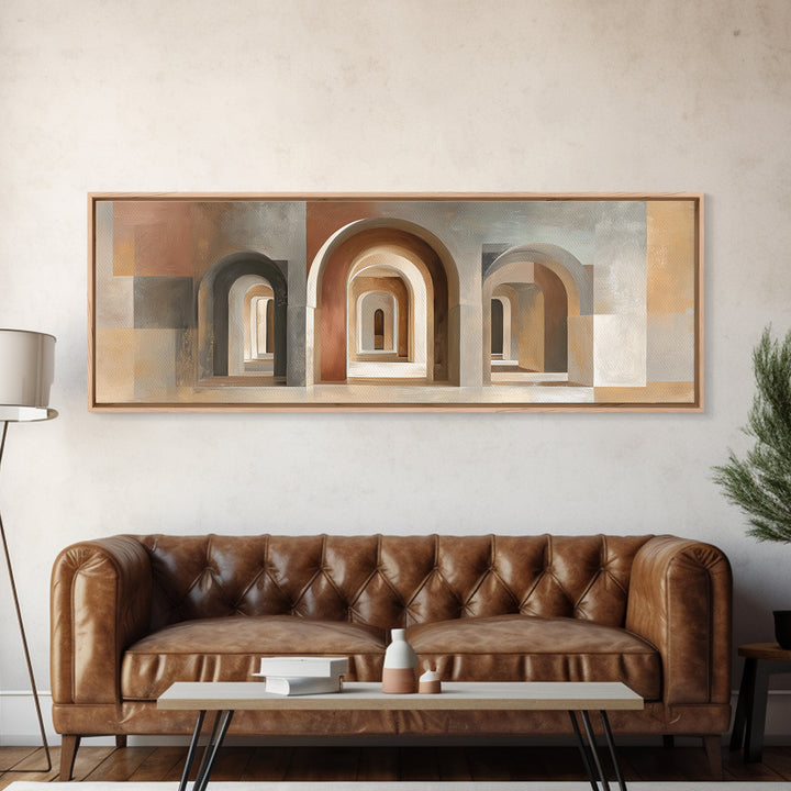 Architectural Arch Study Canvas Print, Above Sofa Art, Horizontal Wall Art, Living Room Decor, Abstract Art, Statement, ASA-3x1-25