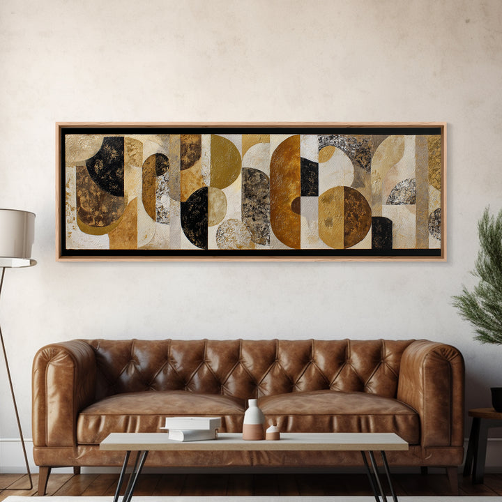Textured Plaster Abstract Framed Canvas Print, Above Sofa Art, Modern Decor, Living Room Decor, Abstract Art, Statement, ASA-3x1-27